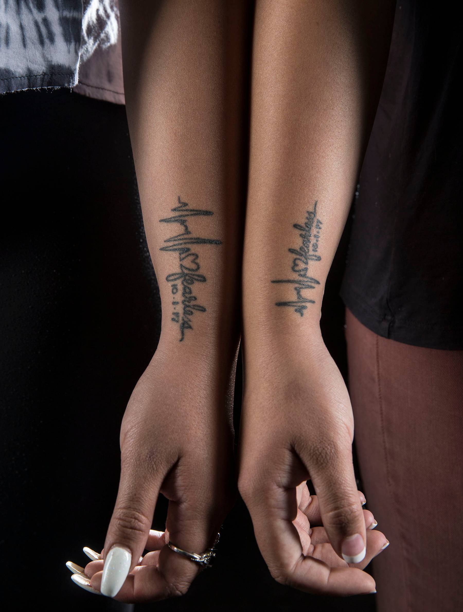 a survivor of the Route 91 Harvest Festival shooting shows their tattoos!